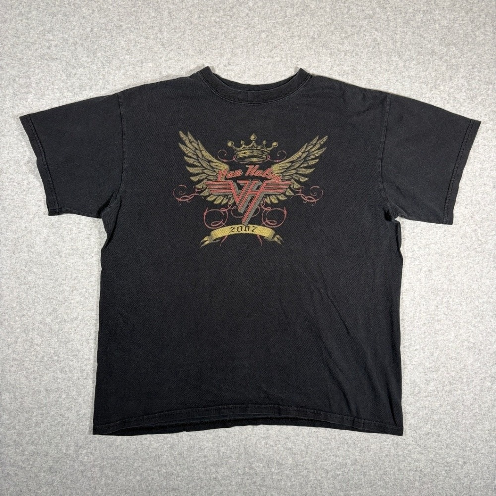 Van Halen Tour 2007 Shirt Men's Large Tour 2007 Band Tee Black Tour Dates